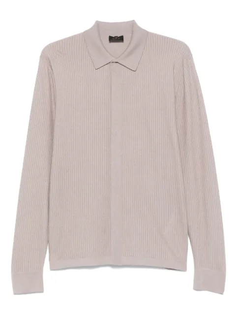 Brioni camisa tejida de canalé