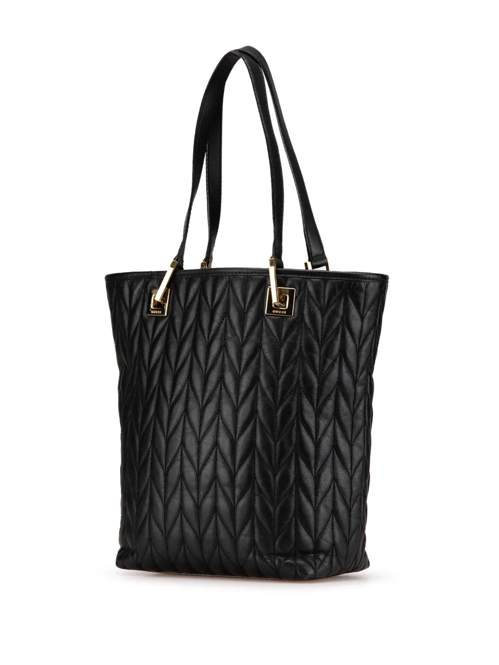 Pre-owned Gucci 20th Century Quilted Leather Tote Bag In Black