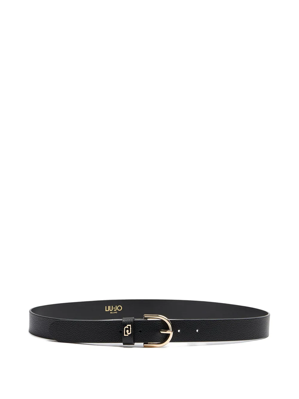 Liu •jo Logo-detail Leather Belt In Black