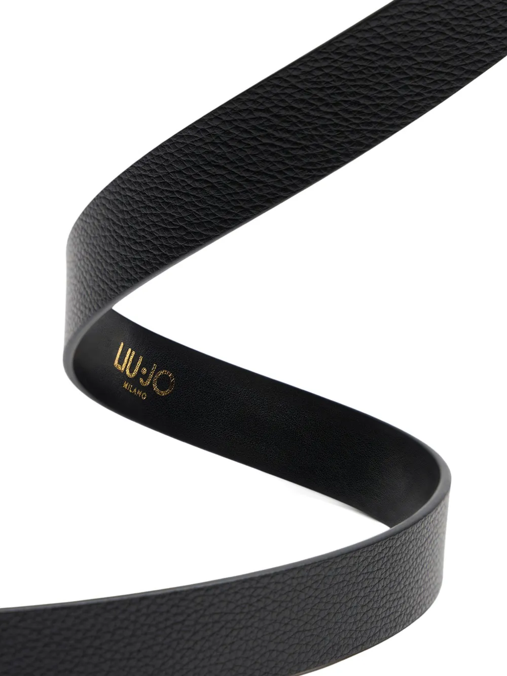 Liu •jo Logo-detail Leather Belt In Black