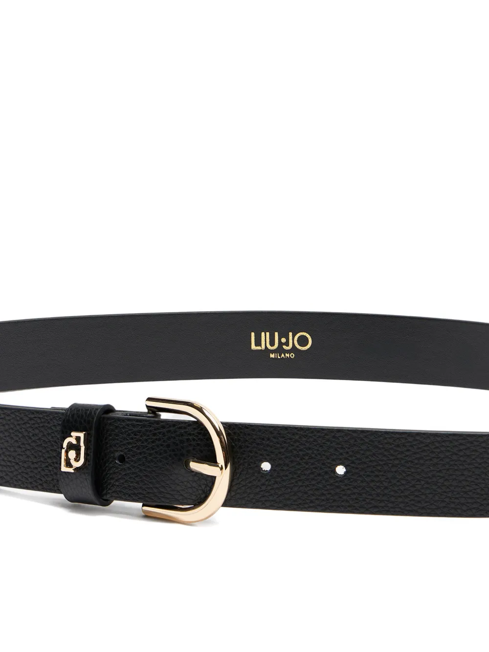 Liu •jo Logo-detail Leather Belt In Black