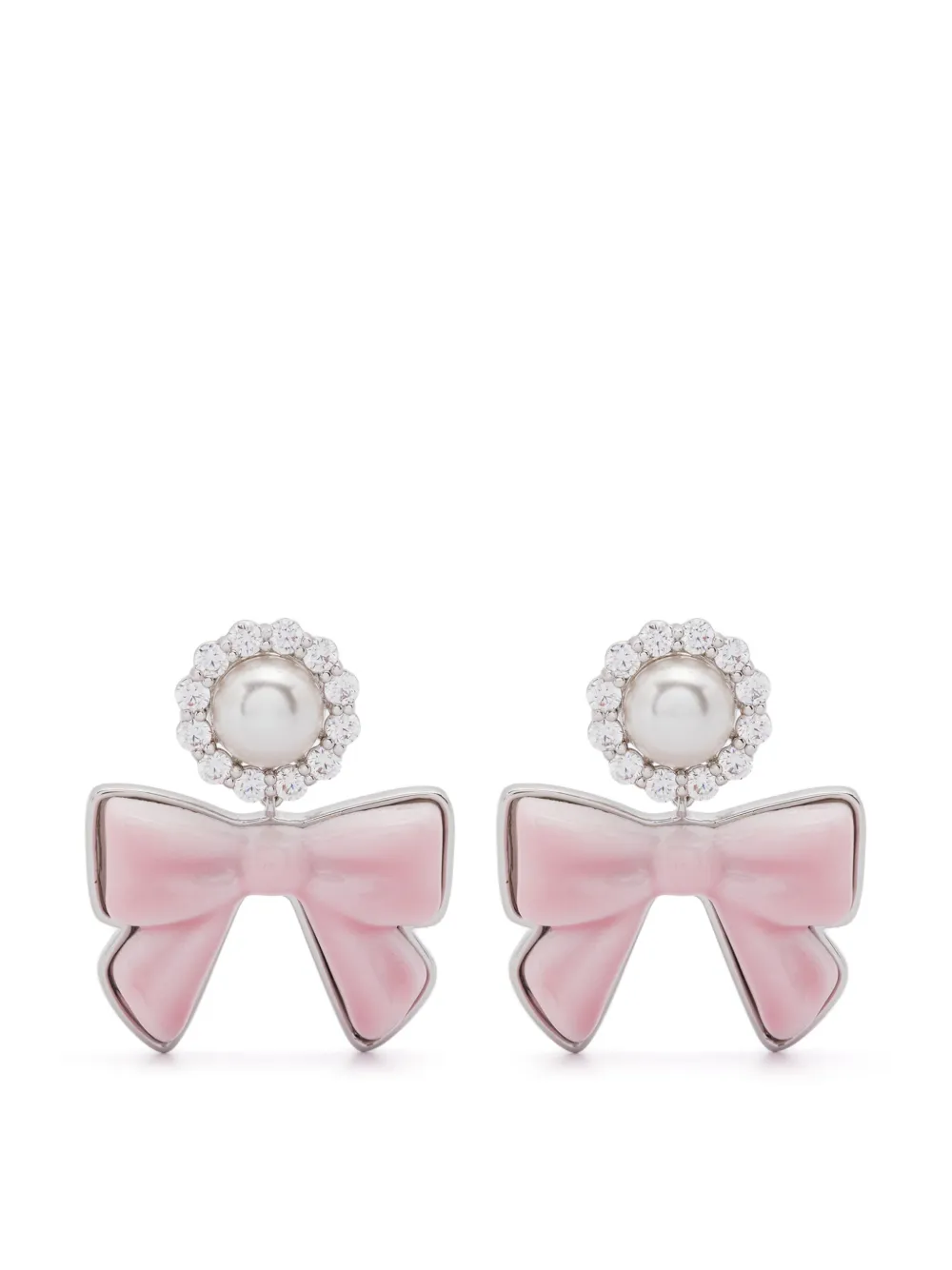 SHUSHU/TONG セラミック リボン ピアス - シルバートーン SHUSHU/TONG セラミック リボン ピアス - シルバートーン