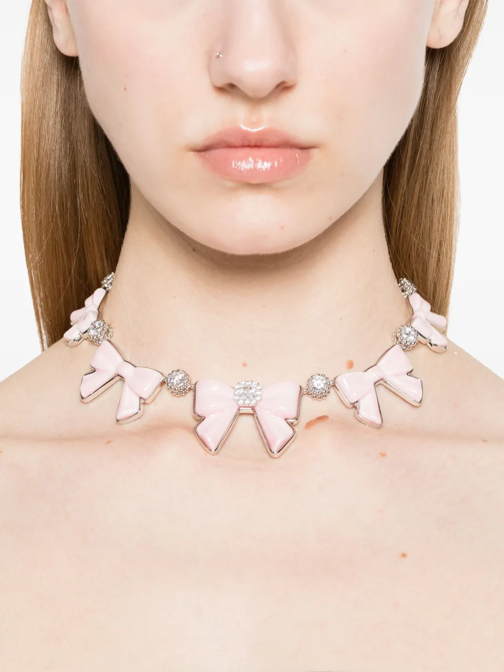 SHUSHU/TONG x Yvmin halsketting met strikpatroon - Zilver