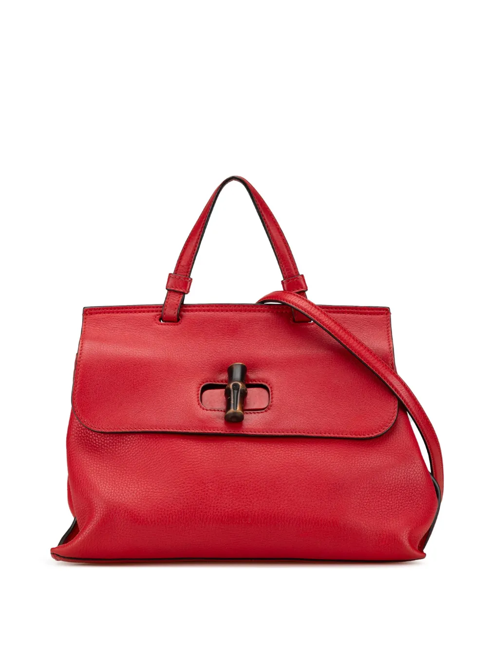 Gucci Pre-Owned Borsa a tracolla Daily media in pelle con dettagli in bambù 2000-2015 | rosso | Image 1