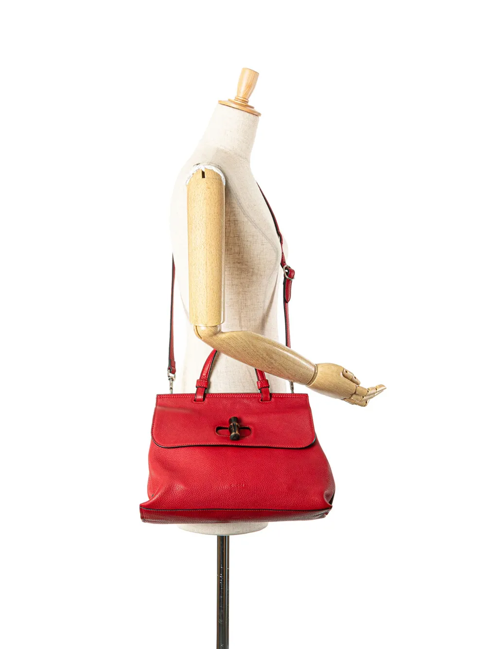 Gucci Pre-Owned Borsa a tracolla Daily media in pelle con dettagli in bambù 2000-2015 | Image 7