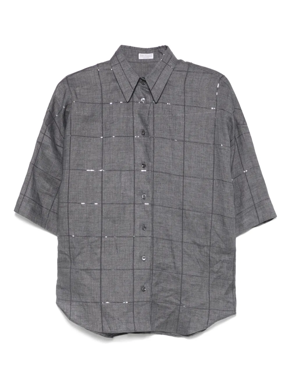 Brunello Cucinelli camisa con cuadros estampados | gris | Image 1