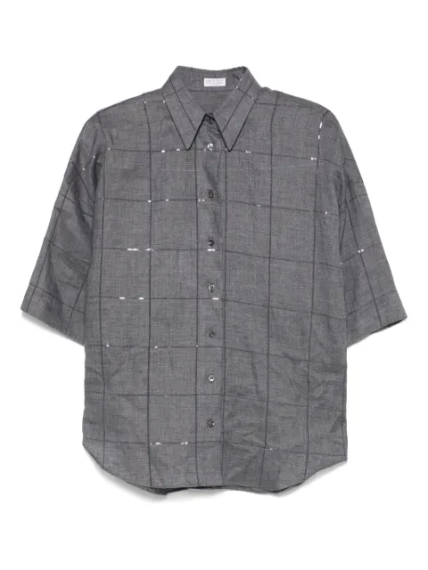Brunello Cucinelli camisa con cuadros estampados