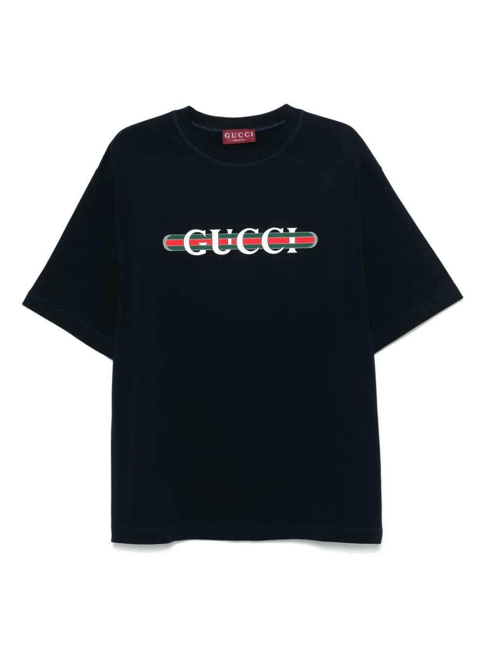Gucci Printed Cotton T-shirt In Black