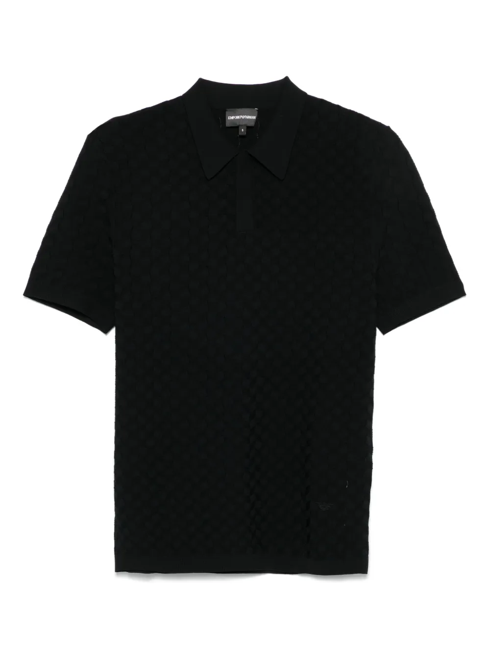 Emporio Armani Poloshirt met jacquard Zwart
