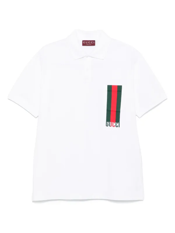 Gucci Playera Tipo Polo Con Detalle Web Blanco FARFETCH PE