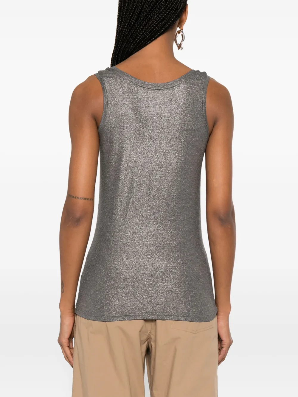 Majestic Filatures Tanktop met glitters Grijs
