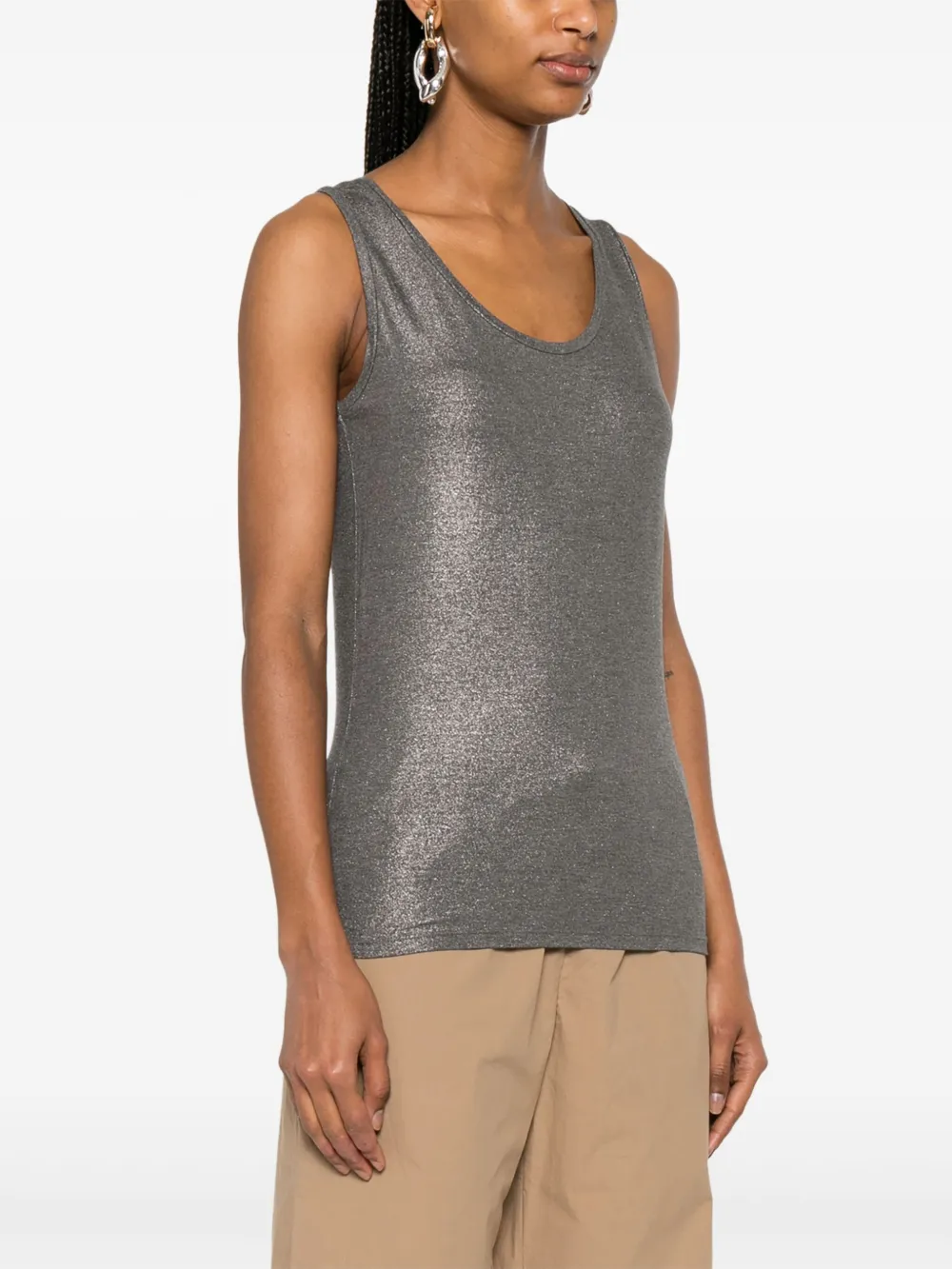 Majestic Filatures Tanktop met glitters Grijs