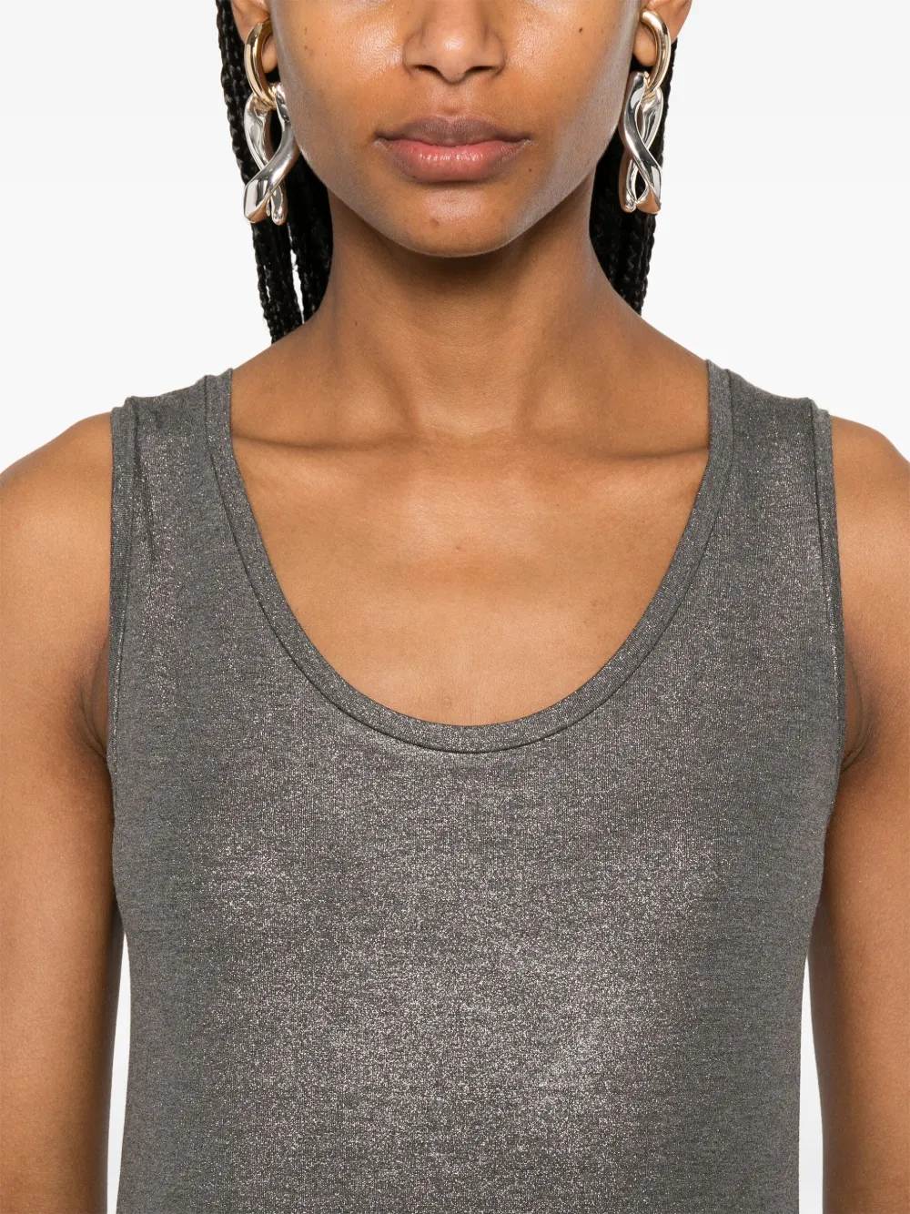 Majestic Filatures Tanktop met glitters Grijs