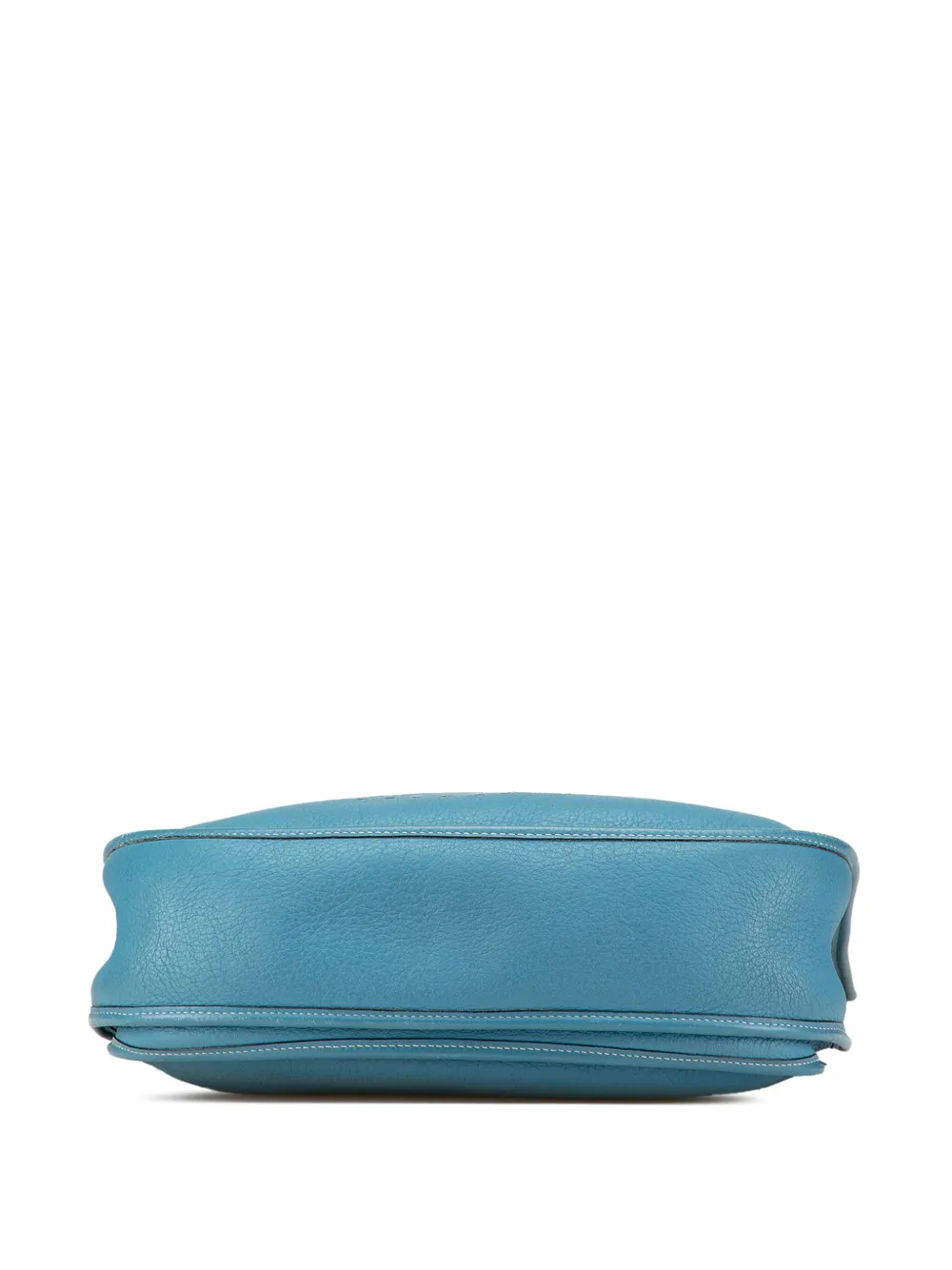 Pre-owned Hermes 2005 Clemence Evelyne Ii Gm Crossbody Bag In Blue