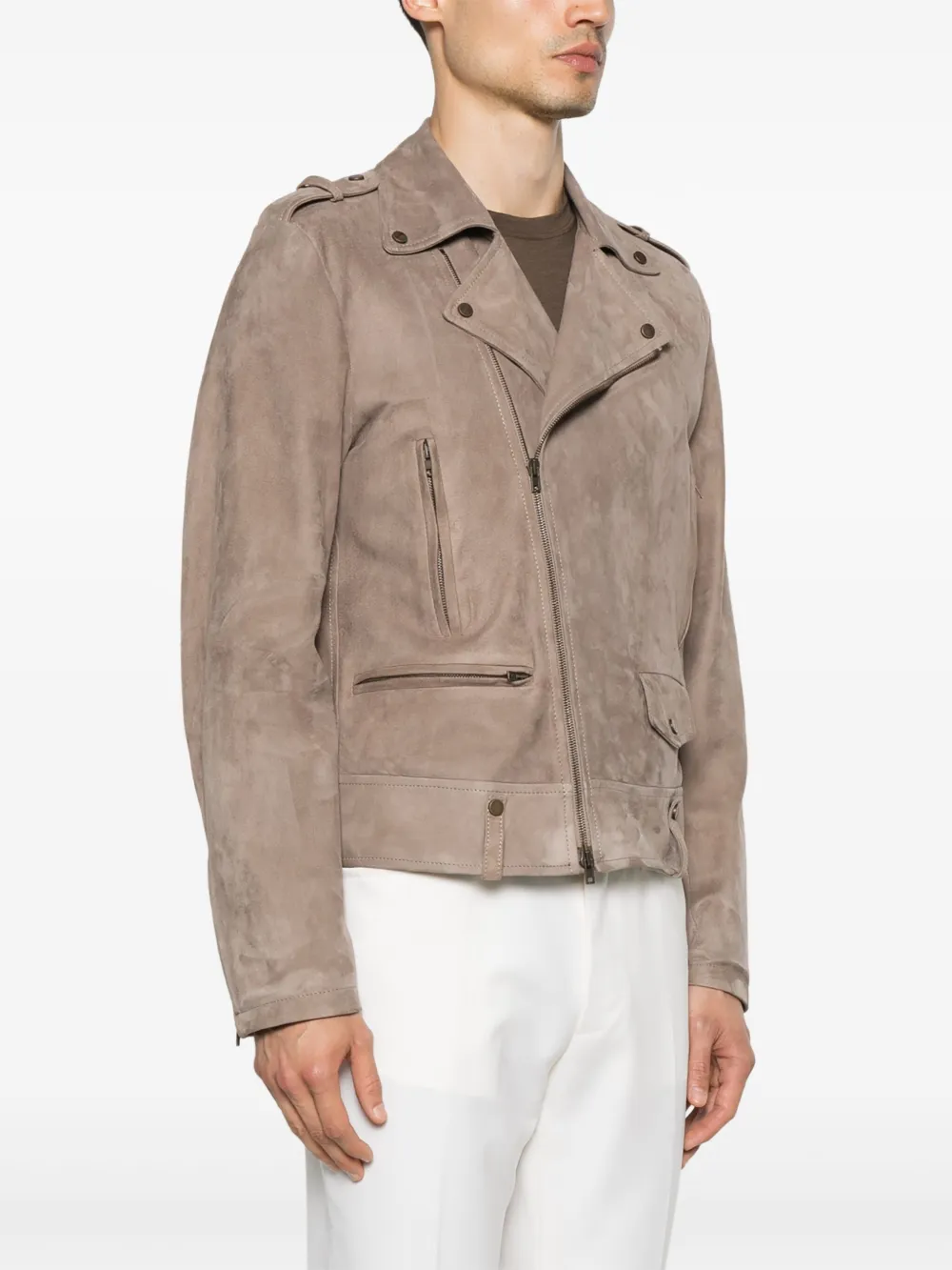 Salvatore Santoro Suède bikerjack Beige