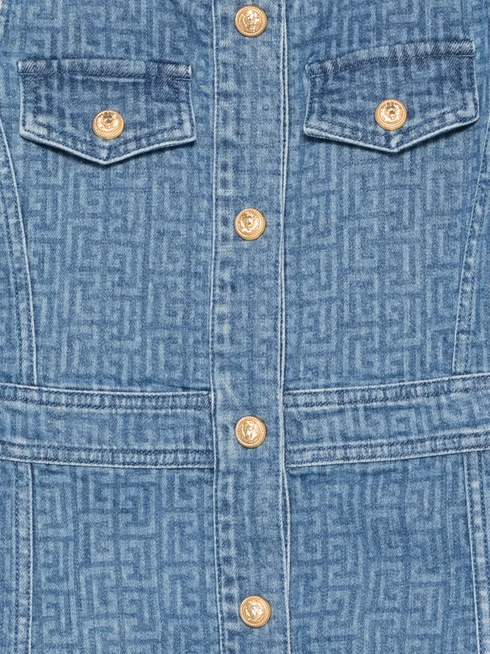 BALMAIN LOGO-PRINT DRESS 