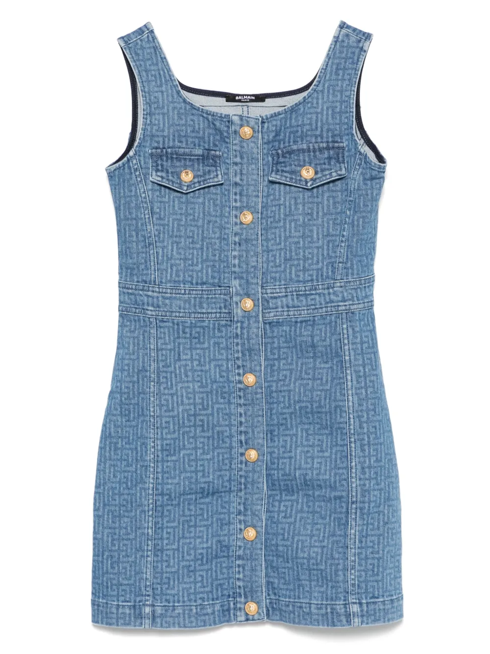 Balmain Kids Jurk met logoprint Blauw