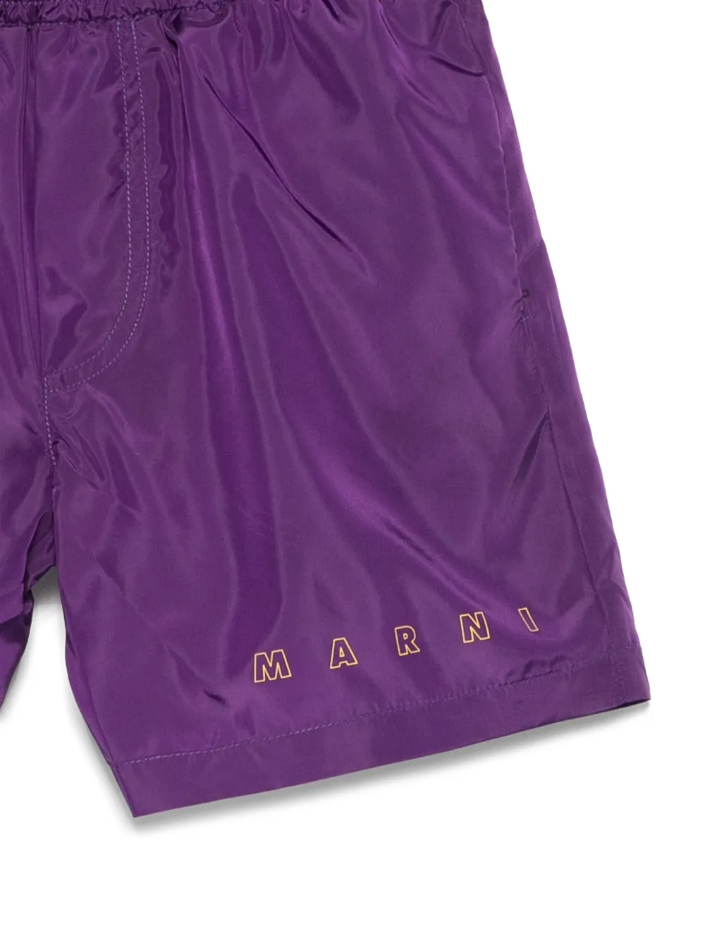 Marni Kids Zwembroek met logoprint Paars