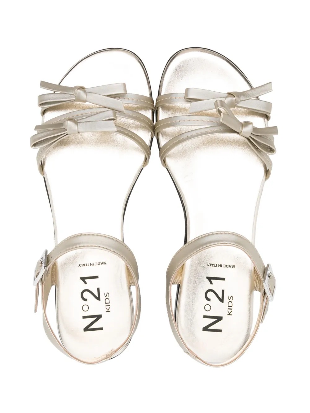 Nº21 Kids leather sandals Gold