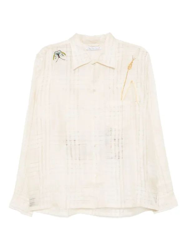SKY HIGH FARM ストライプ長袖シャツ Sky High Farm エンブロイダリー シャツ | ニュートラル | FARFETCH JP