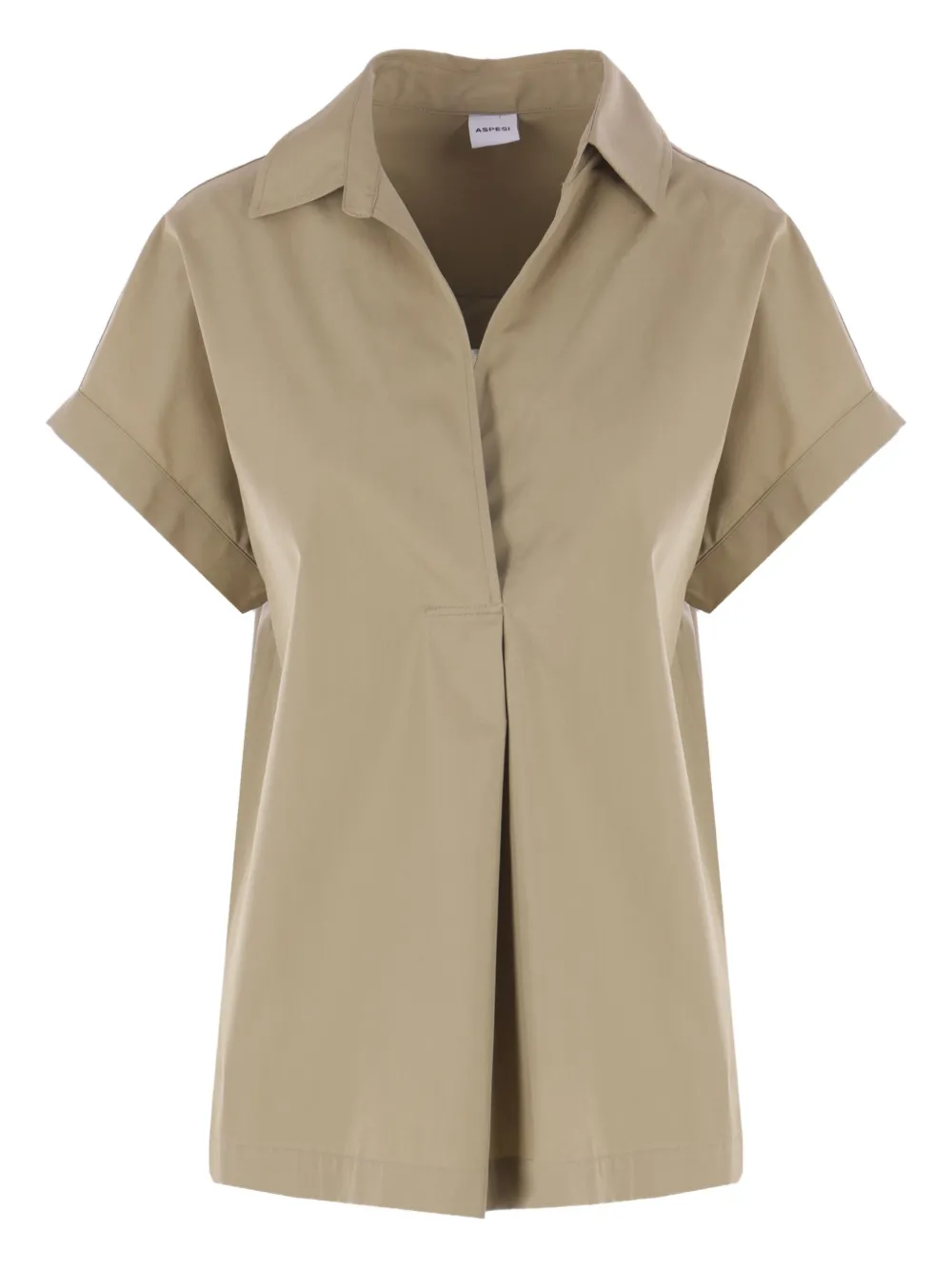 ASPESI pleat-back short-sleeve shirt | Neutrals | Image 1