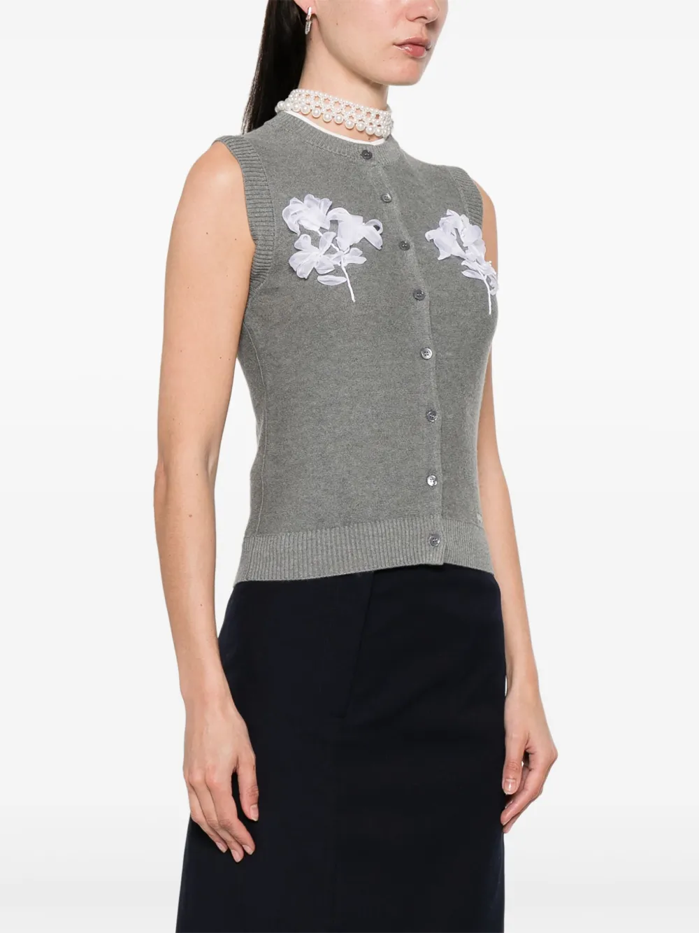 SHUSHU TONG Spencer met bloemapplicatie Grijs
