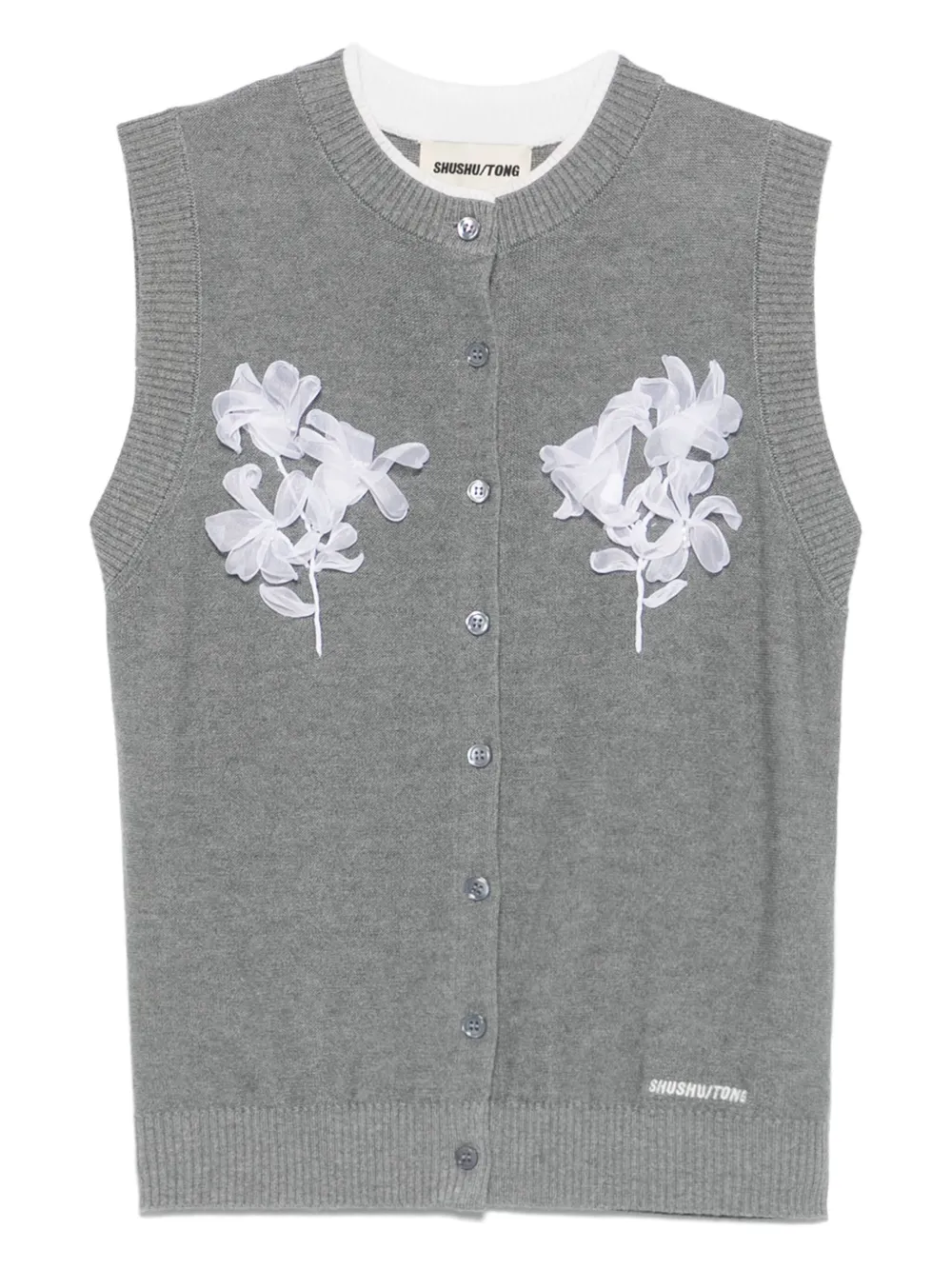 SHUSHU TONG Spencer met bloemapplicatie Grijs