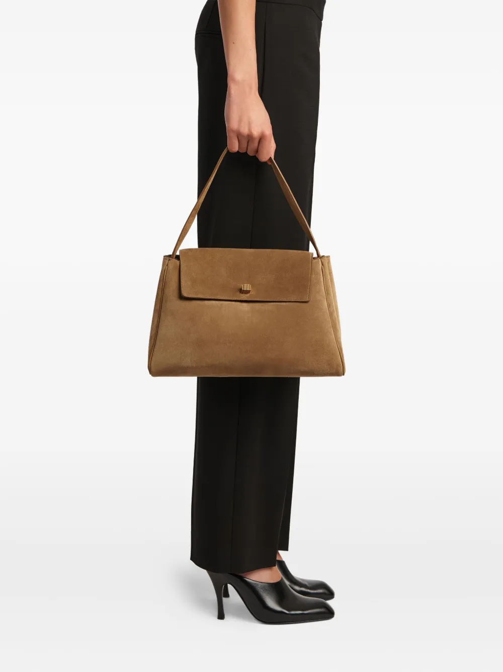 KHAITE Audrey suède shopper - Beige