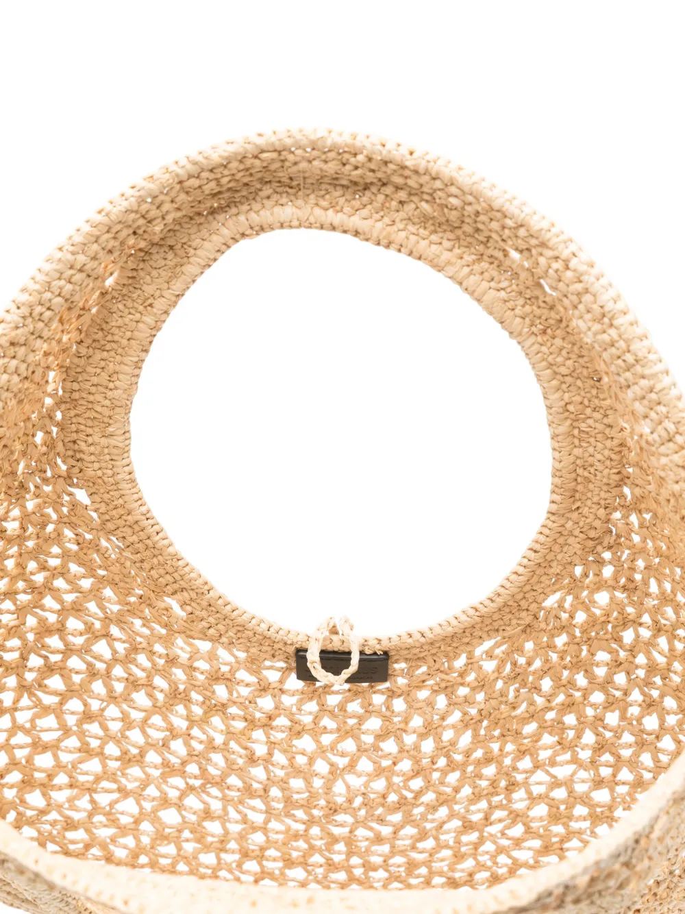 Jacquemus Le Petit Rond Raffia Shoulder Bag In Neutrals