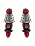Jennifer Gibson Jewellery 1960s Ruby Glass earrings - Silver