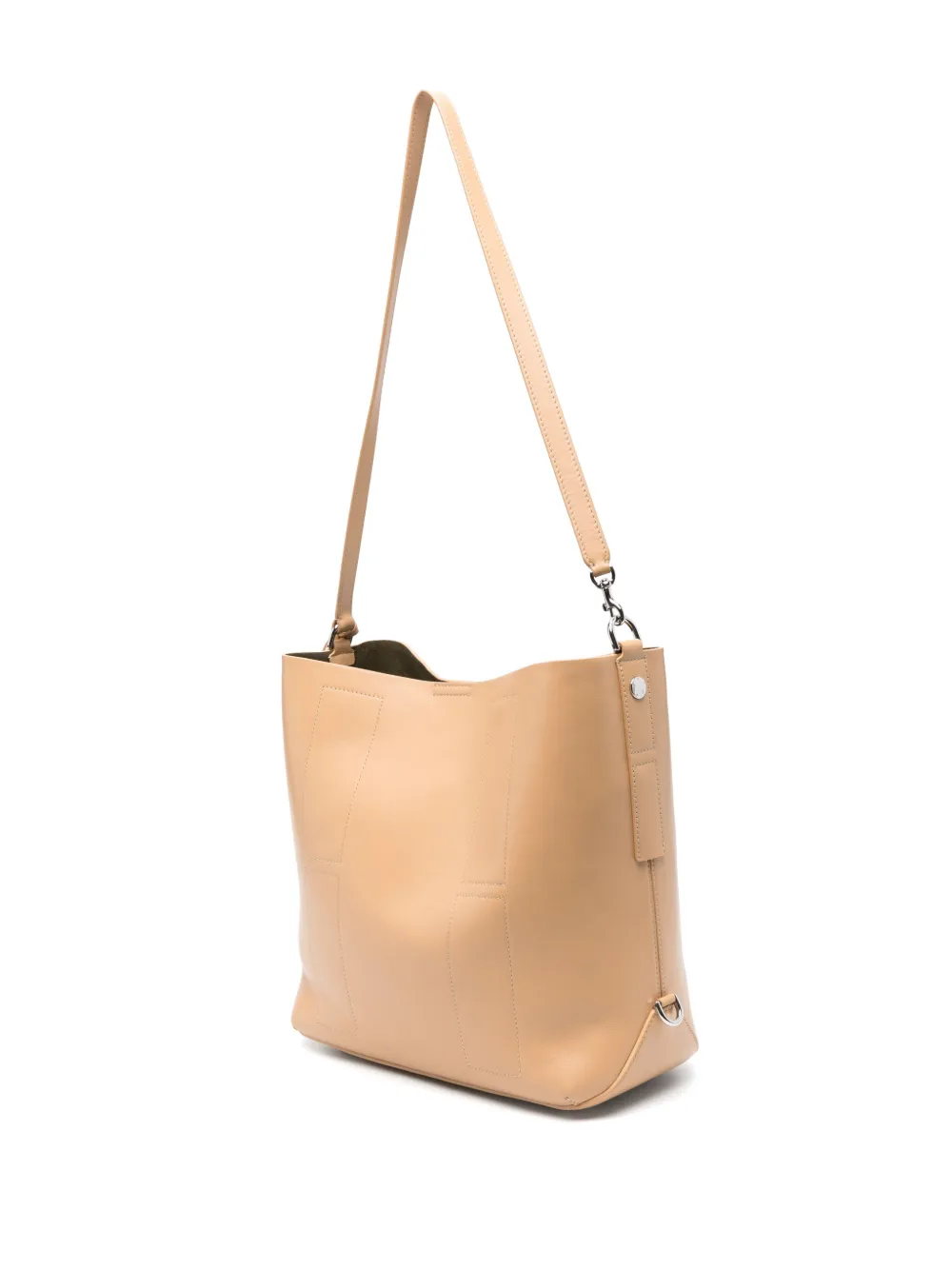 Shop Hogan Medium Leather Shoulder Bag In Neutrals