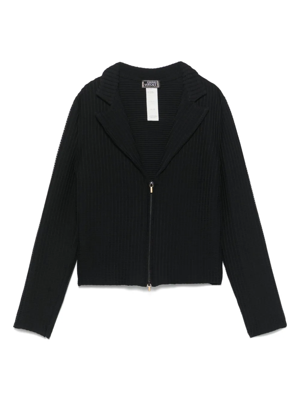 Versace Pre-Owned 1990s waffle-effect jacket | Black | Image 1