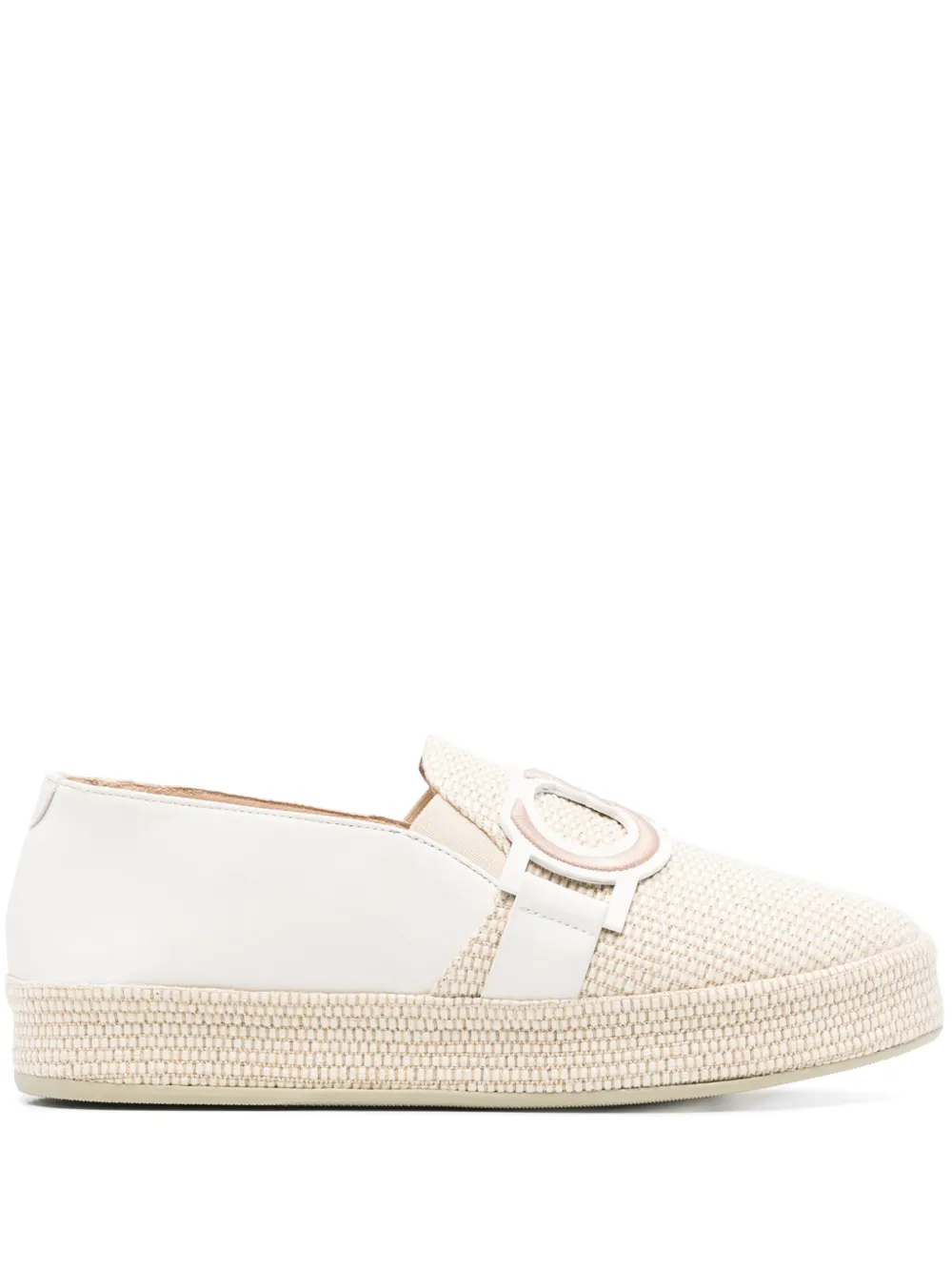 Casadei logo-aplliqué loafers Neutrals