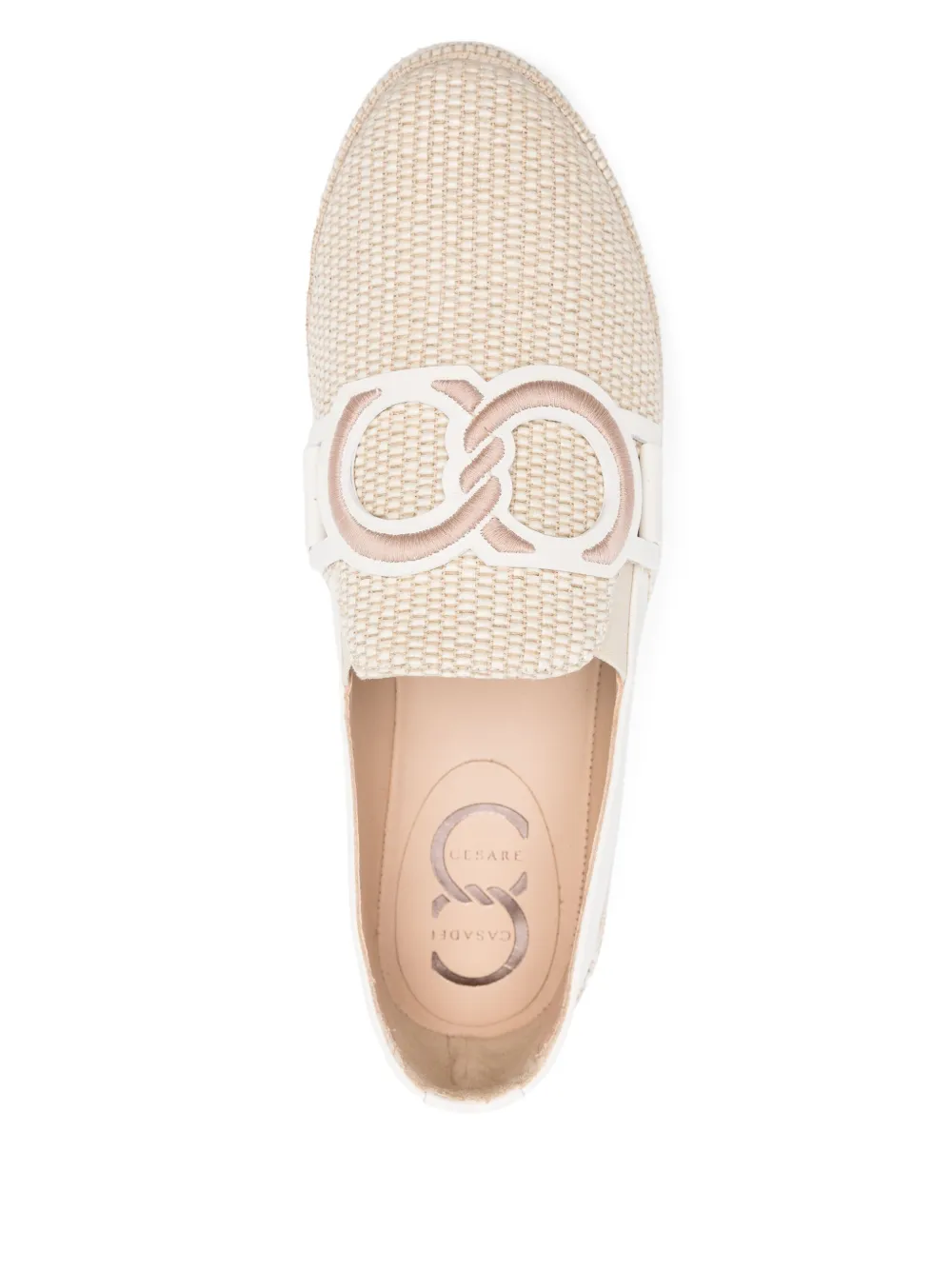 Casadei logo-aplliqué loafers Neutrals