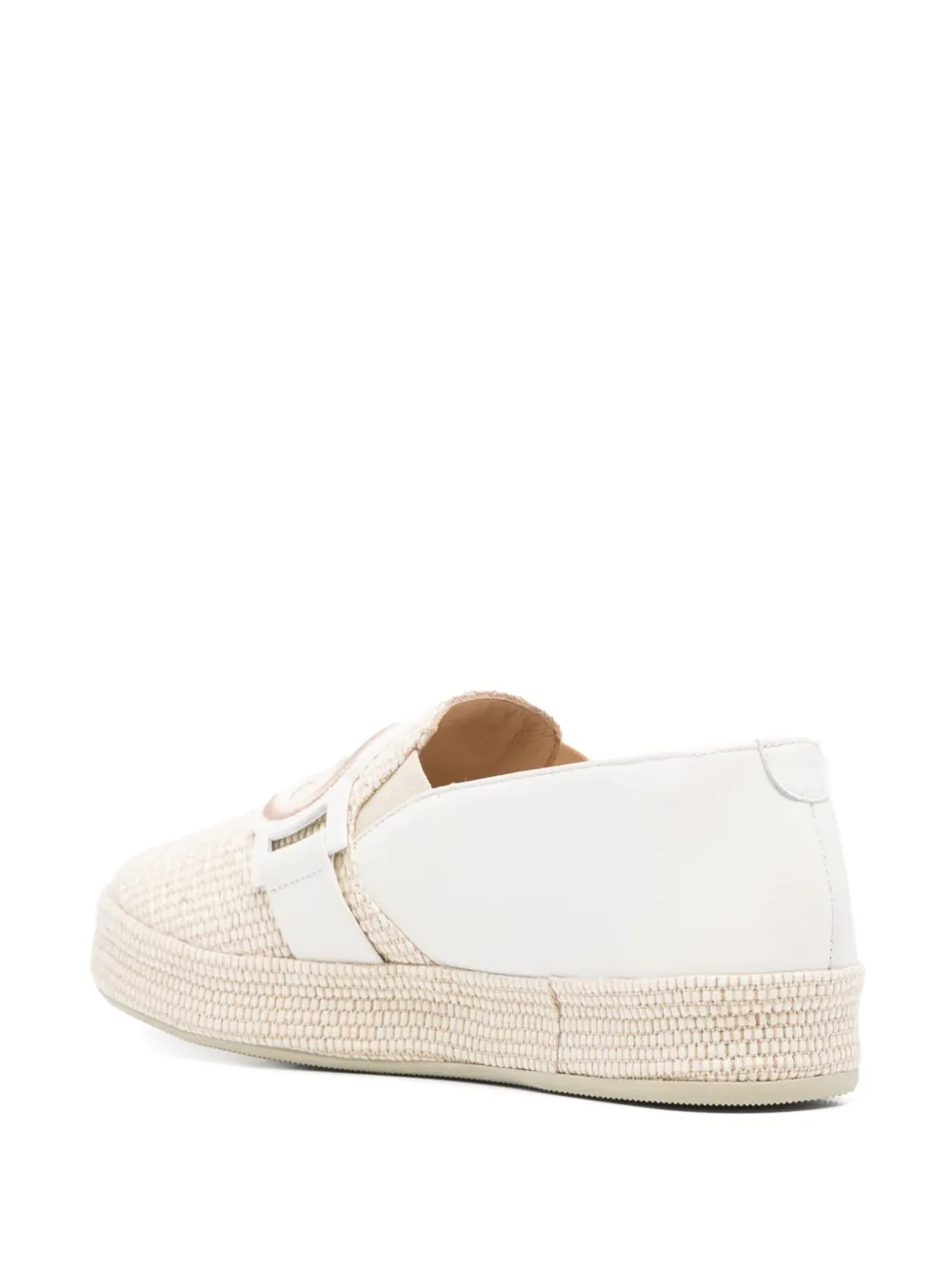Casadei logo-aplliqué loafers Neutrals