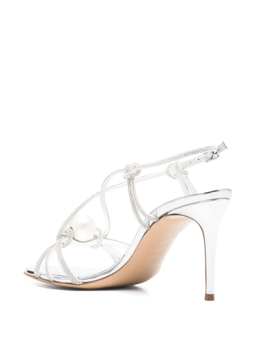 Casadei 80mm crystal-embellished sandals Silver