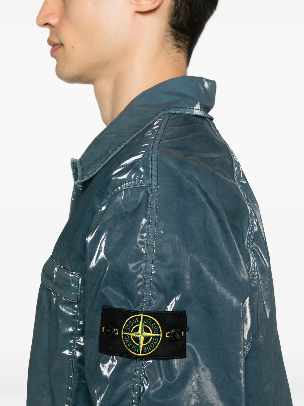 Stone Island Jack met Compass-logopatch Blauw