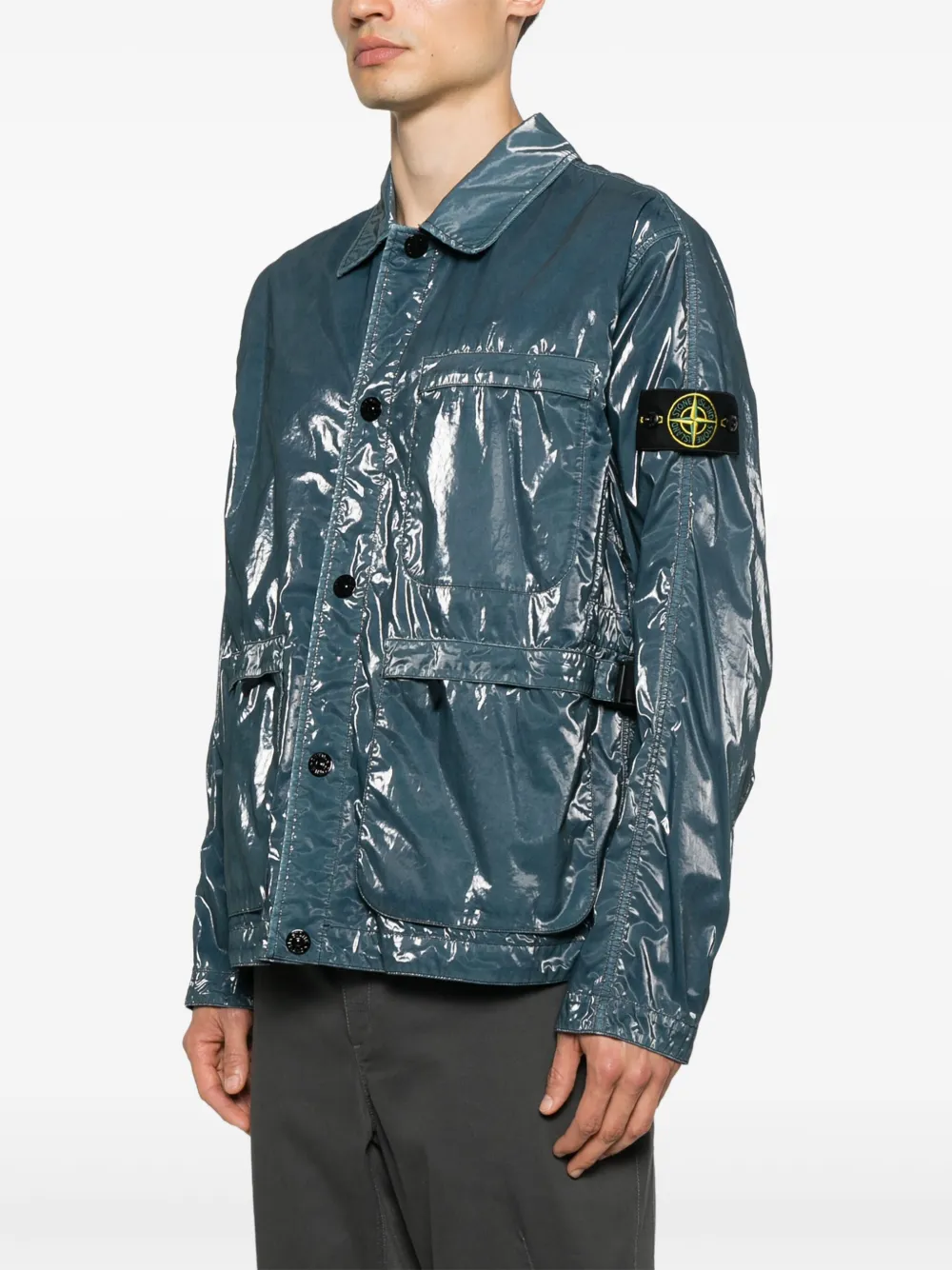 Stone Island Jack met Compass-logopatch Blauw