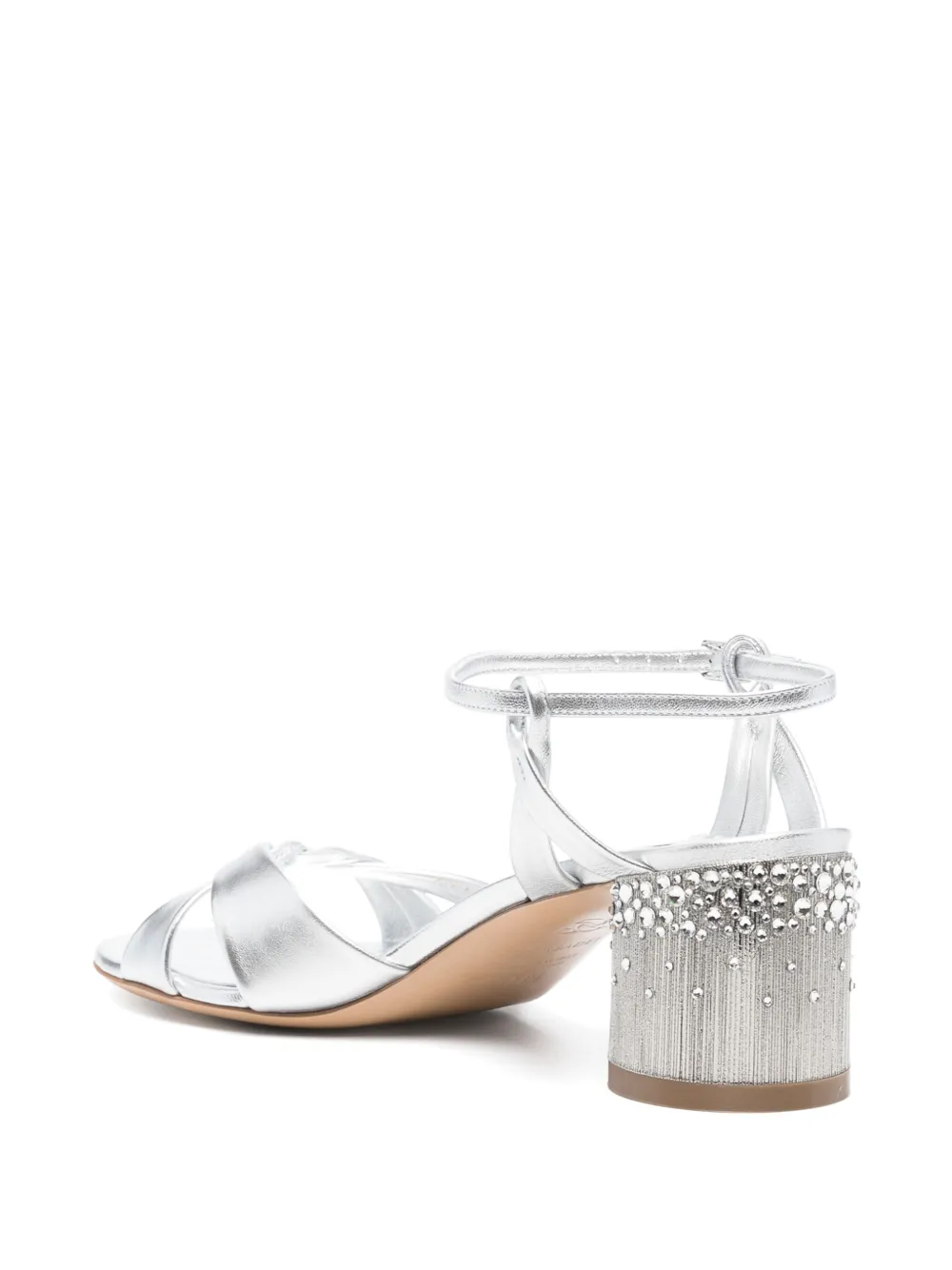 Casadei 55mm crystal-embellished sandals Silver