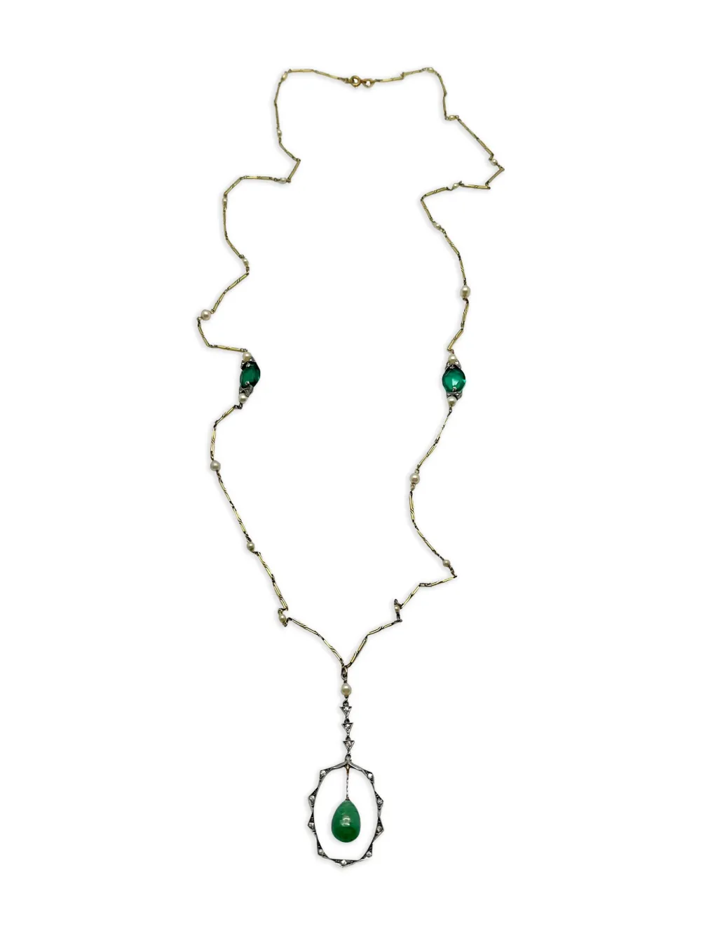 Jennifer Gibson Jewellery 1920s Art Deco Pearl necklace | Gold | Image 1