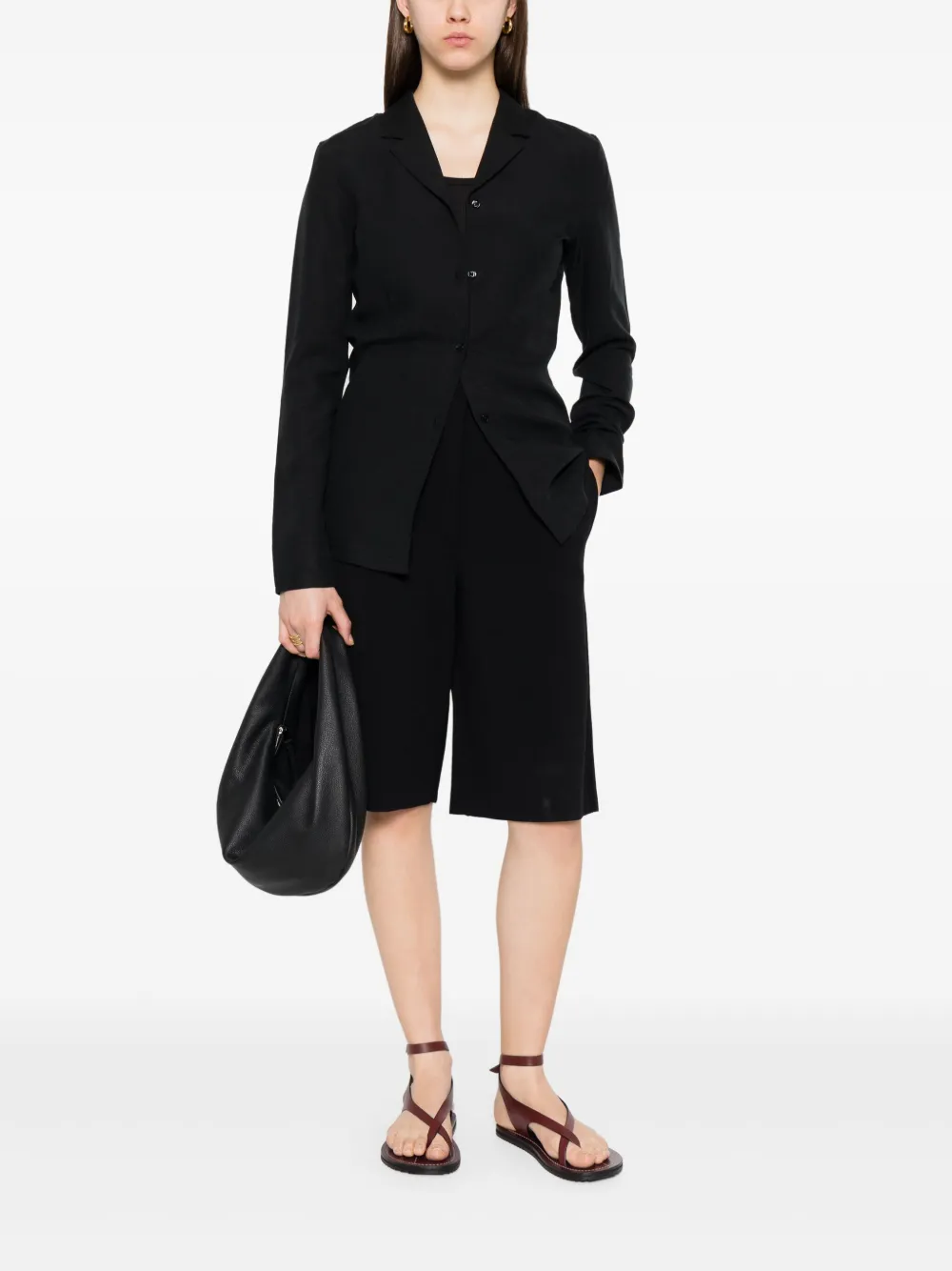 TOTEME notched-collar shirt - Zwart