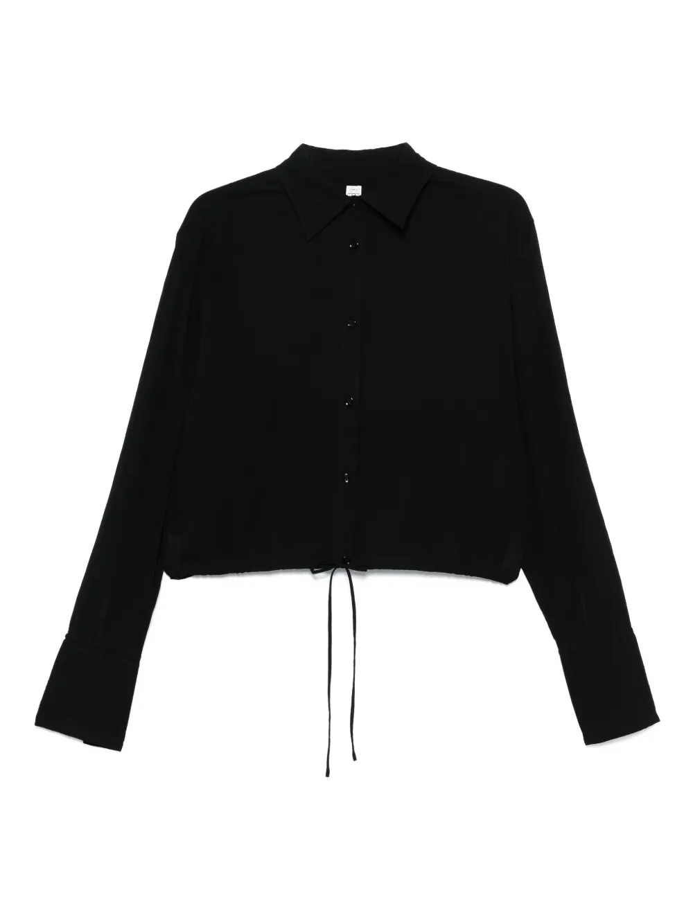 TOTEME drawstring-hem shirt | Black | Image 1