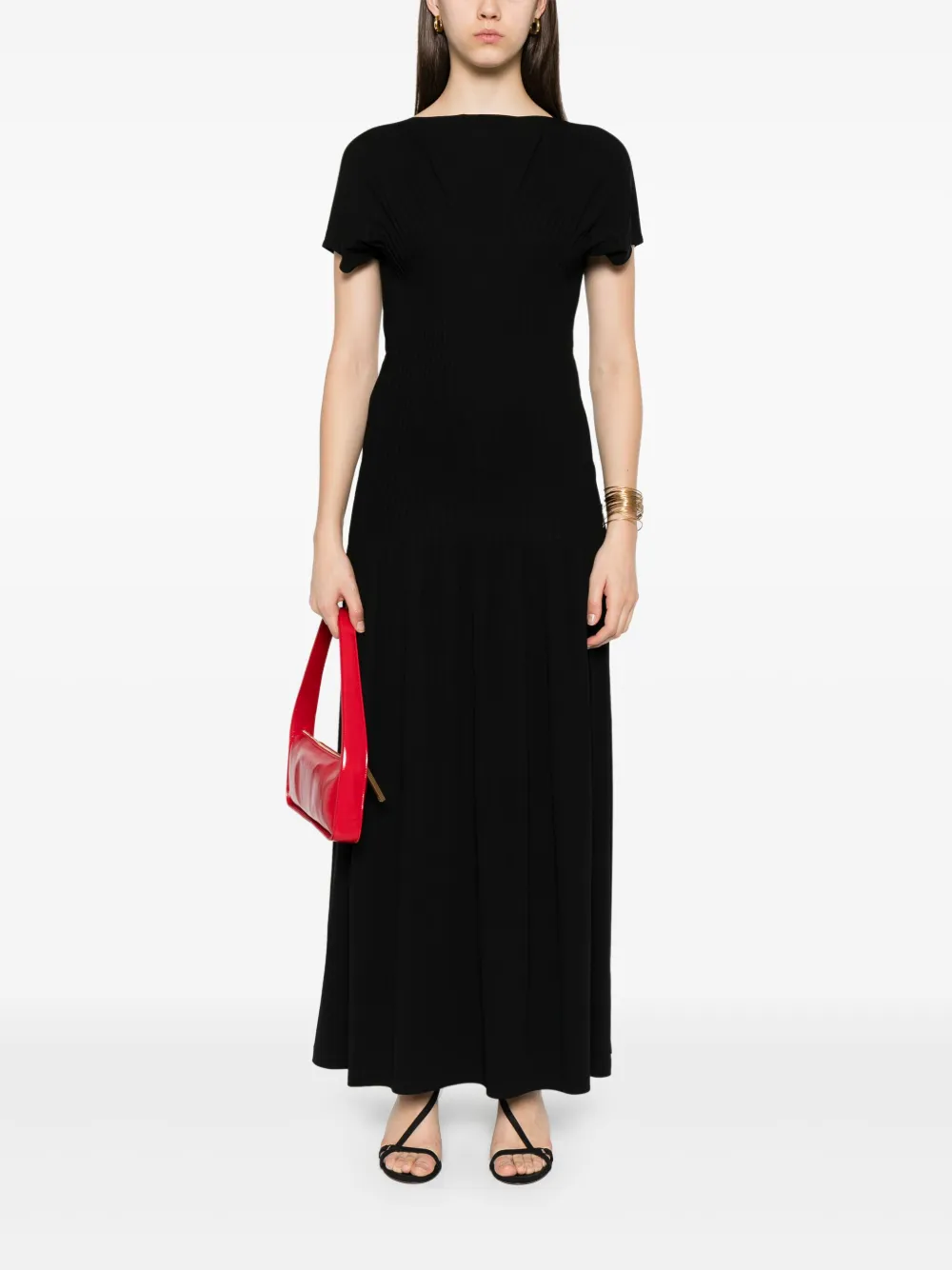 TOTEME Geplooide maxi-jurk - Zwart