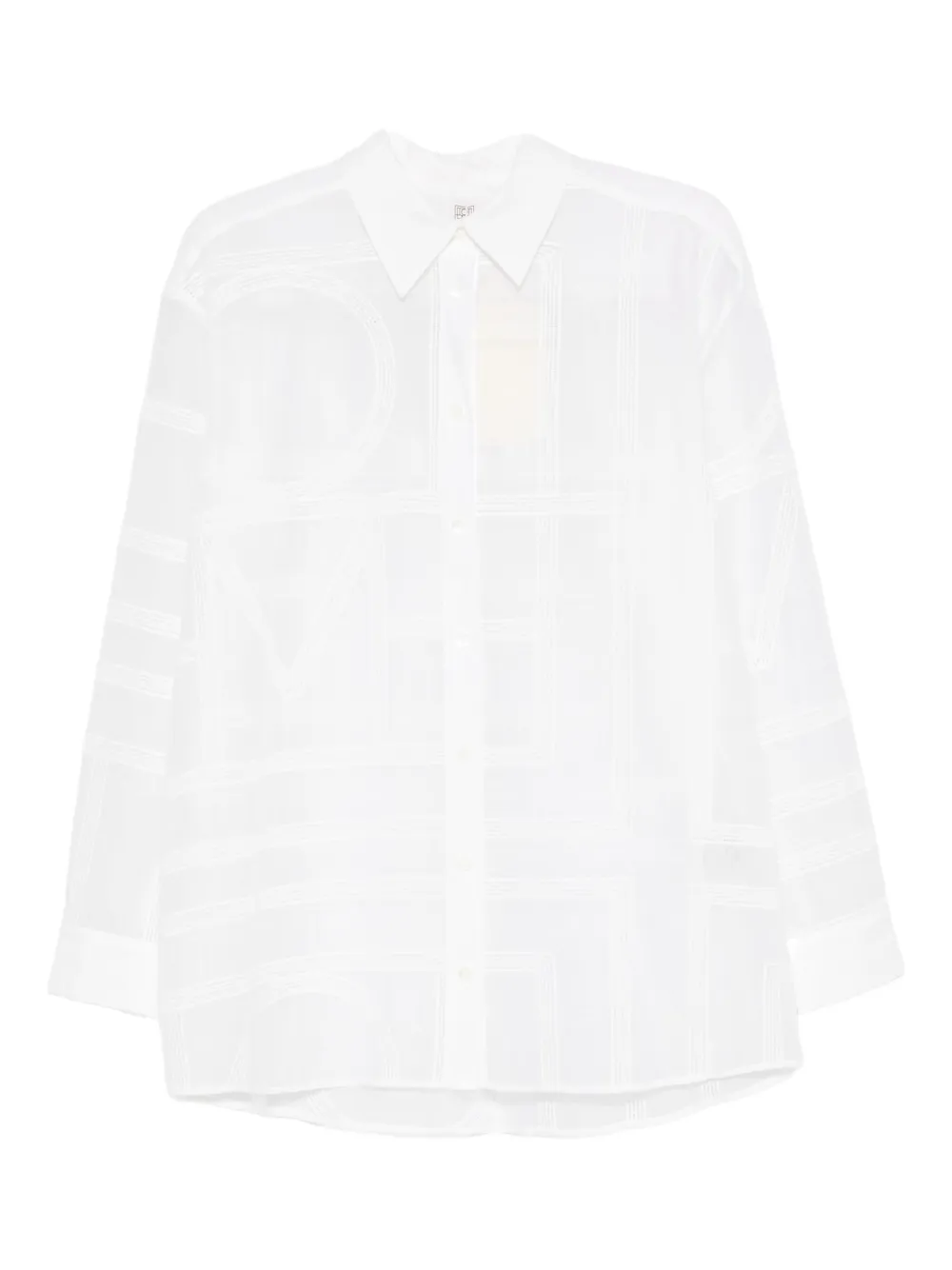 TOTEME geometric-pattern cotton shirt | White | Image 1