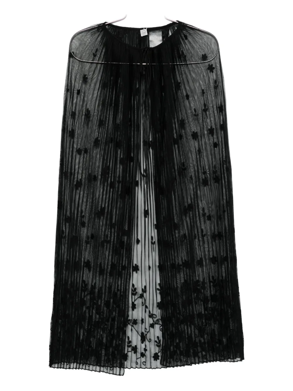 TOTEME floral tulle cape - Nero