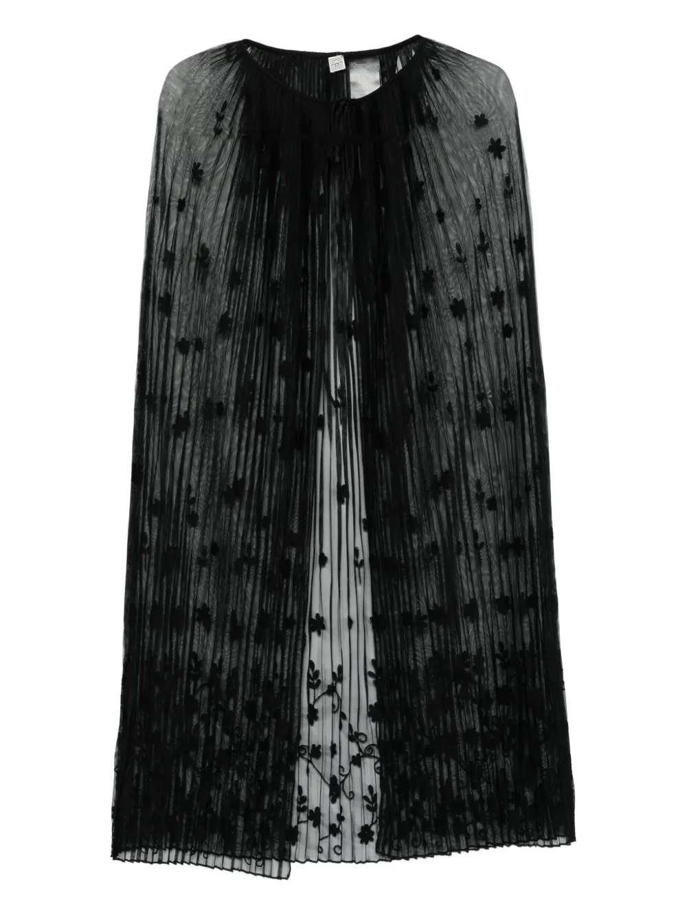 TOTEME floral tulle cape | Black | Image 1