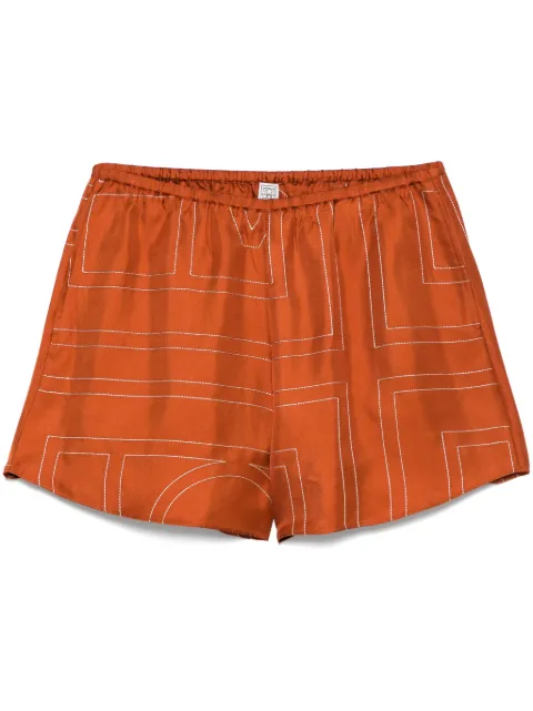 TOTEME monogram silk shorts