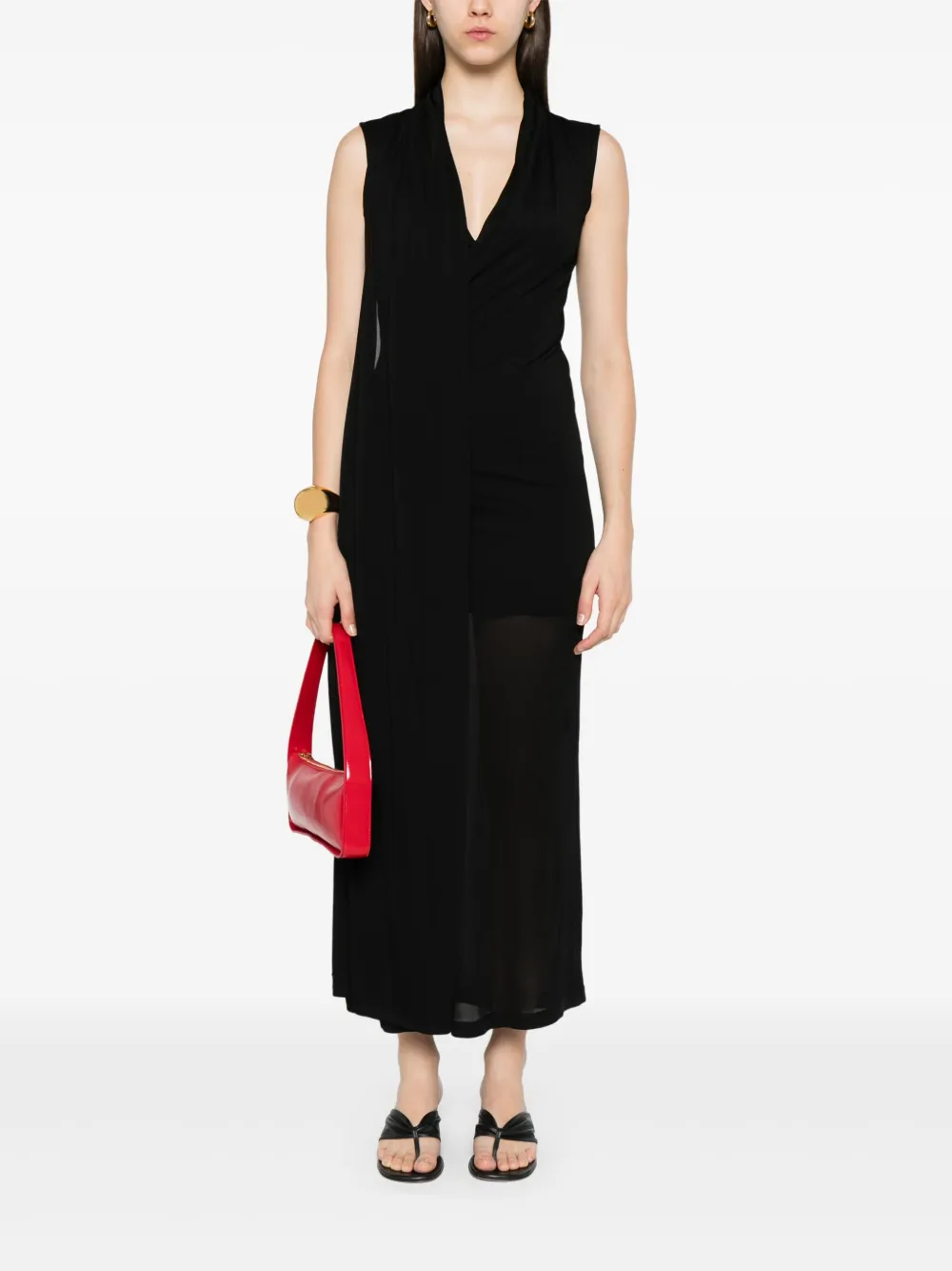 TOTEME overlapped scarf dress - Zwart