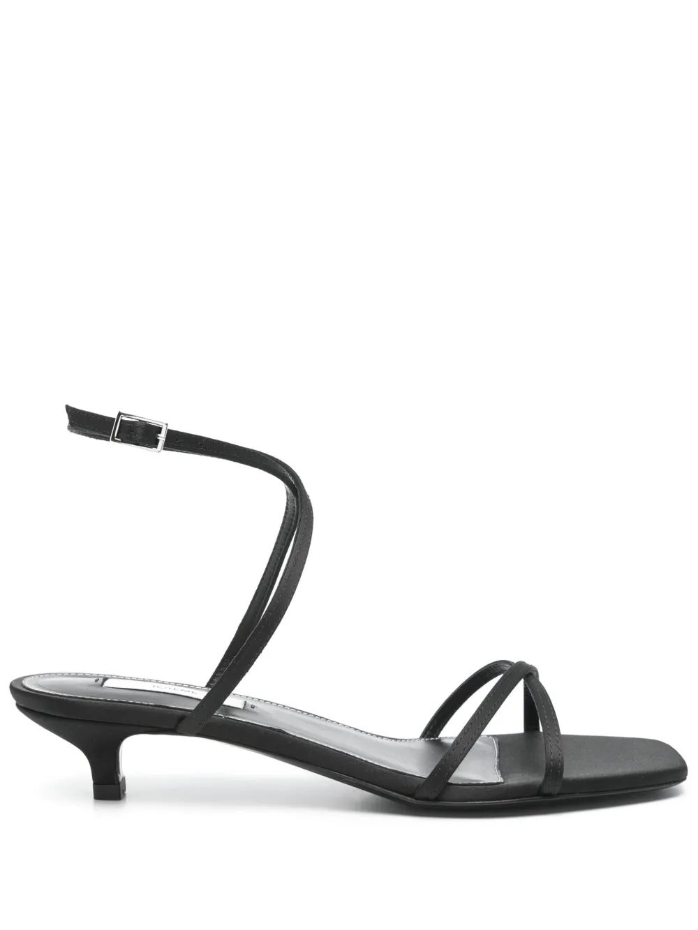 TOTEME 50mm satin crossover sandals Black