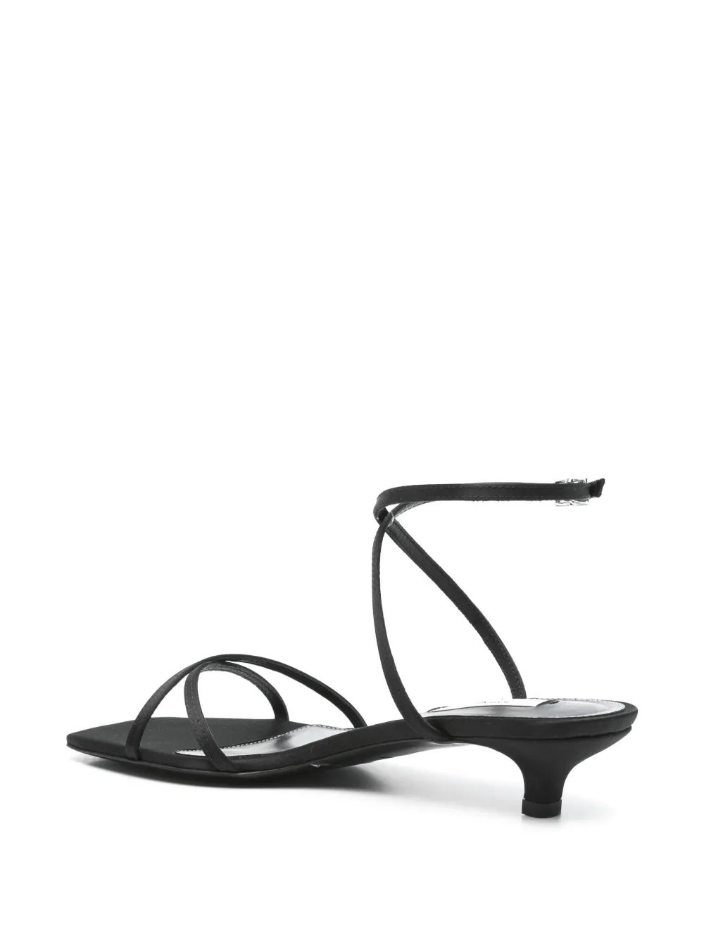 TOTEME 50mm satin crossover sandals Black